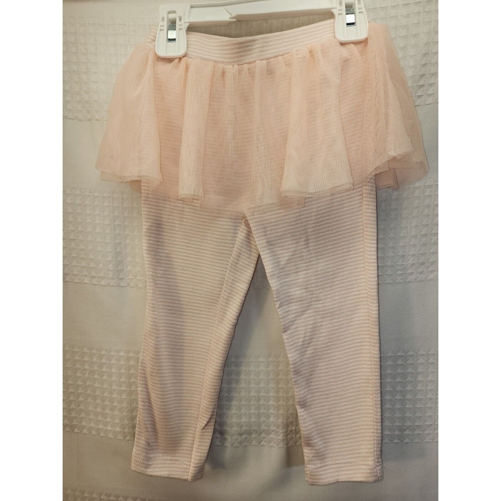 Carters Tutu Leggings Baby Girls Size 18M Pink Stripe Elastic Waist Tulle 4750